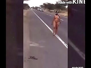 Indian daring desi  walking nude in public road in daytime